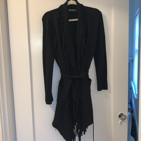 New York & Company Sweaters - NY&Co long black fringe sweater